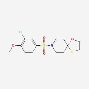 molecular formula C14H18ClNO4S2 B2658403 8-((3-Chloro-4-methoxyphenyl)sulfonyl)-1-oxa-4-thia-8-azaspiro[4.5]decane CAS No. 1351613-59-6