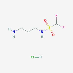 molecular formula C4H11ClF2N2O2S B2658406 N-(3-Aminopropyl)-1,1-difluoromethanesulfonamide;hydrochloride CAS No. 2253640-81-0