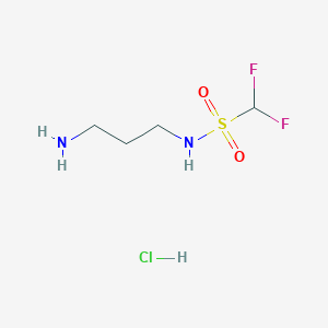 molecular formula C4H11ClF2N2O2S B2658406 N-(3-氨基丙基)-1,1-二氟甲磺酰胺；盐酸盐 CAS No. 2253640-81-0