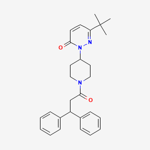 molecular formula C28H33N3O2 B2658409 6-Tert-butyl-2-[1-(3,3-diphenylpropanoyl)piperidin-4-yl]pyridazin-3-one CAS No. 2309347-27-9