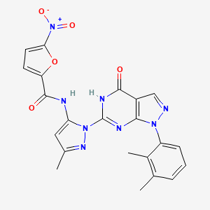 molecular formula C22H18N8O5 B2658413 N-{1-[1-(2,3-dimethylphenyl)-4-oxo-1H,4H,5H-pyrazolo[3,4-d]pyrimidin-6-yl]-3-methyl-1H-pyrazol-5-yl}-5-nitrofuran-2-carboxamide CAS No. 1172393-01-9