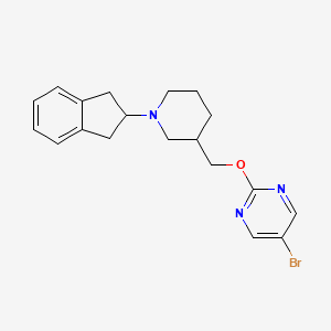 molecular formula C19H22BrN3O B2658415 5-Bromo-2-[[1-(2,3-dihydro-1H-inden-2-yl)piperidin-3-yl]methoxy]pyrimidine CAS No. 2380078-06-6
