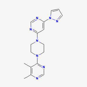 4,5-dimethyl-6-{4-[6-(1H-pyrazol-1-yl)pyrimidin-4-yl]piperazin-1-yl}pyrimidine