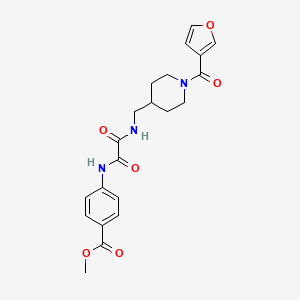 molecular formula C21H23N3O6 B2658417 4-(2-(((1-(呋喃-3-羰基)哌啶-4-基)甲基)氨基)-2-氧代乙酰胺)苯甲酸甲酯 CAS No. 1396885-44-1