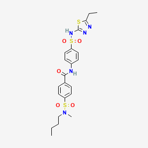 4-(N-butyl-N-methylsulfamoyl)-N-(4-(N-(5-ethyl-1,3,4-thiadiazol-2-yl)sulfamoyl)phenyl)benzamide
