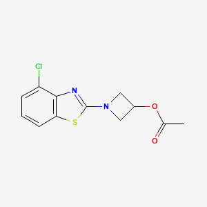 molecular formula C12H11ClN2O2S B2658422 1-(4-Chlorobenzo[d]thiazol-2-yl)azetidin-3-yl acetate CAS No. 1396859-33-8