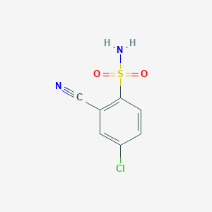 molecular formula C7H5ClN2O2S B2658423 4-Chloro-2-cyanobenzenesulfonamide CAS No. 189063-46-5