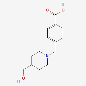 4-{[4-(Hydroxymethyl)piperidin-1-yl]methyl}benzoic acid
