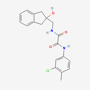 molecular formula C19H19ClN2O3 B2658427 N1-(3-chloro-4-methylphenyl)-N2-((2-hydroxy-2,3-dihydro-1H-inden-2-yl)methyl)oxalamide CAS No. 2034529-00-3