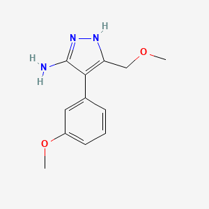 molecular formula C12H15N3O2 B2658434 3-(甲氧基甲基)-4-(3-甲氧基苯基)-1H-吡唑-5-胺 CAS No. 1159770-65-6