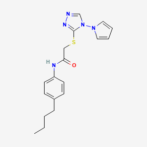 molecular formula C18H21N5OS B2658441 N-(4-butylphenyl)-2-{[4-(1H-pyrrol-1-yl)-4H-1,2,4-triazol-3-yl]sulfanyl}acetamide CAS No. 896290-22-5