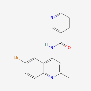 molecular formula C16H12BrN3O B2658446 N-(6-bromo-2-methyl-4-quinolyl)nicotinamide CAS No. 941251-97-4