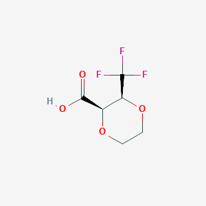 molecular formula C6H7F3O4 B2658450 (2R,3S)-3-(三氟甲基)-1,4-二氧六环-2-羧酸 CAS No. 2091264-97-8