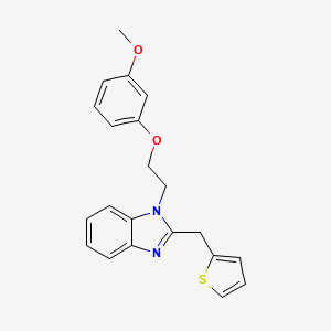 molecular formula C21H20N2O2S B2658457 3-Methoxy-1-{2-[2-(2-thienylmethyl)benzimidazolyl]ethoxy}benzene CAS No. 912902-01-3