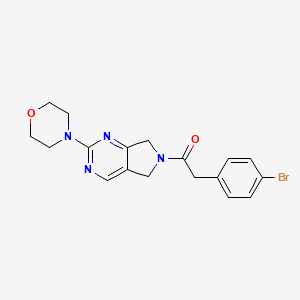 molecular formula C18H19BrN4O2 B2658460 2-(4-bromophenyl)-1-(2-morpholino-5H-pyrrolo[3,4-d]pyrimidin-6(7H)-yl)ethanone CAS No. 2034254-04-9