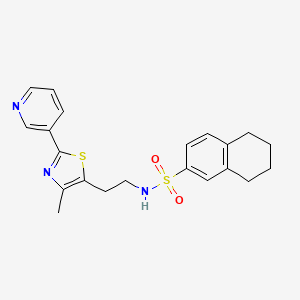 molecular formula C21H23N3O2S2 B2658461 N-[2-(4-甲基-2-吡啶-3-基-1,3-噻唑-5-基)乙基]-5,6,7,8-四氢萘-2-磺酰胺 CAS No. 869069-80-7