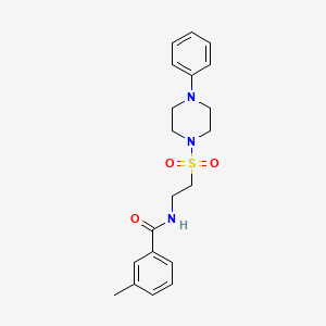 molecular formula C20H25N3O3S B2658464 3-甲基-N-[2-(4-苯基哌嗪-1-基)磺酰基乙基]苯甲酰胺 CAS No. 897611-84-6