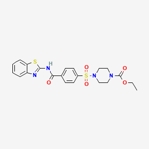 molecular formula C21H22N4O5S2 B2658467 Ethyl 4-((4-(benzo[d]thiazol-2-ylcarbamoyl)phenyl)sulfonyl)piperazine-1-carboxylate CAS No. 361174-06-3