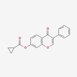 molecular formula C19H14O4 B2658469 4-oxo-3-phenyl-4H-chromen-7-yl cyclopropanecarboxylate CAS No. 618391-03-0