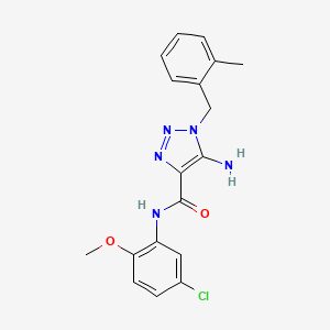 molecular formula C18H18ClN5O2 B2658472 5-amino-N-(5-chloro-2-methoxyphenyl)-1-(2-methylbenzyl)-1H-1,2,3-triazole-4-carboxamide CAS No. 899738-07-9