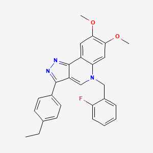molecular formula C27H24FN3O2 B2658476 3-(4-ethylphenyl)-5-(2-fluorobenzyl)-7,8-dimethoxy-5H-pyrazolo[4,3-c]quinoline CAS No. 866728-03-2