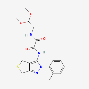 molecular formula C19H24N4O4S B2658479 N-(2,2-dimethoxyethyl)-N'-[2-(2,4-dimethylphenyl)-4,6-dihydrothieno[3,4-c]pyrazol-3-yl]oxamide CAS No. 899756-14-0