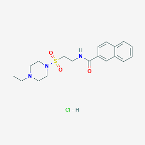 molecular formula C19H26ClN3O3S B2658499 N-(2-((4-ethylpiperazin-1-yl)sulfonyl)ethyl)-2-naphthamide hydrochloride CAS No. 1216609-90-3