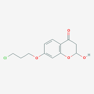 molecular formula C12H13ClO4 B2658502 7-(3-Chloropropoxy)-2-hydroxychroman-4-one CAS No. 261529-76-4