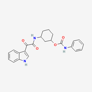 molecular formula C23H23N3O4 B2658503 3-(2-(1H-吲哚-3-基)-2-氧代乙酰胺基)环己基苯甲氨酸酯 CAS No. 1396769-87-1