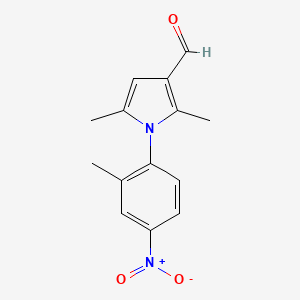 molecular formula C14H14N2O3 B2658510 2,5-dimethyl-1-(2-methyl-4-nitrophenyl)-1H-pyrrole-3-carbaldehyde CAS No. 347332-23-4