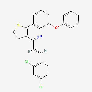 molecular formula C25H17Cl2NOS B2658514 4-[(E)-2-(2,4-dichlorophenyl)ethenyl]-6-phenoxy-2,3-dihydrothieno[3,2-c]quinoline CAS No. 866133-77-9