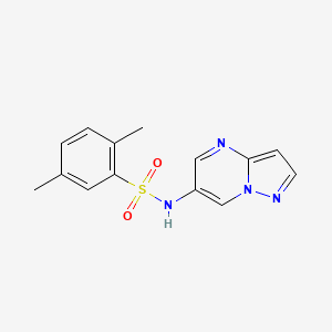 molecular formula C14H14N4O2S B2658518 2,5-二甲基-N-(吡唑并[1,5-a]嘧啶-6-基)苯磺酰胺 CAS No. 2034584-43-3