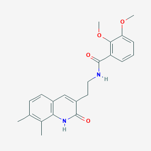 molecular formula C22H24N2O4 B2658520 N-(2-(7,8-dimethyl-2-oxo-1,2-dihydroquinolin-3-yl)ethyl)-2,3-dimethoxybenzamide CAS No. 851407-54-0