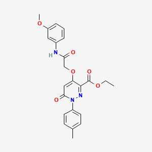 molecular formula C23H23N3O6 B2658521 4-(2-((3-甲氧基苯基)氨基)-2-氧代乙氧基)-6-氧代-1-(对甲苯基)-1,6-二氢吡啶-3-羧酸乙酯 CAS No. 899729-60-3