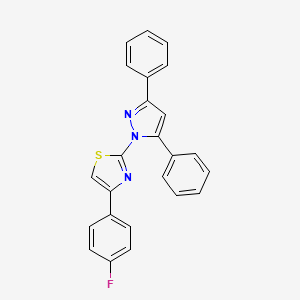 molecular formula C24H16FN3S B2658526 2-(3,5-二苯基-1H-吡唑-1-基)-4-(4-氟苯基)-1,3-噻唑 CAS No. 956194-29-9