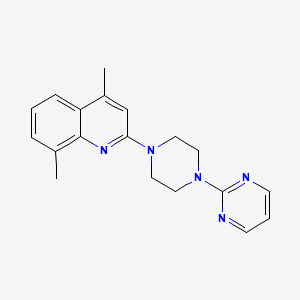 molecular formula C19H21N5 B2658527 4,8-二甲基-2-[4-(2-嘧啶基)哌嗪]喹啉 CAS No. 866136-68-7