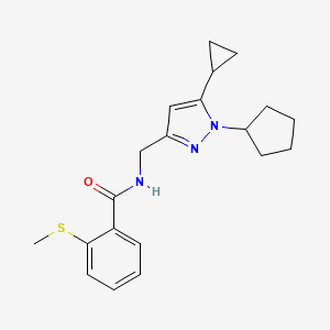 N-((1-cyclopentyl-5-cyclopropyl-1H-pyrazol-3-yl)methyl)-2-(methylthio)benzamide