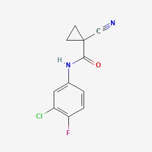 molecular formula C11H8ClFN2O B2658548 N-(3-氯-4-氟苯基)-1-氰基环丙烷甲酰胺 CAS No. 1219841-91-4