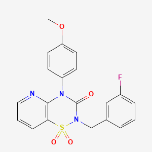 molecular formula C20H16FN3O4S B2658551 2-(3-氟苄基)-4-(4-甲氧基苯基)-2H-吡啶并[2,3-e][1,2,4]噻二嗪-3(4H)-酮 1,1-二氧化物 CAS No. 1251708-03-8