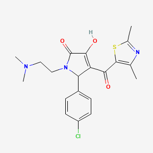 molecular formula C20H22ClN3O3S B2658553 5-(4-chlorophenyl)-1-(2-(dimethylamino)ethyl)-4-(2,4-dimethylthiazole-5-carbonyl)-3-hydroxy-1H-pyrrol-2(5H)-one CAS No. 627821-94-7