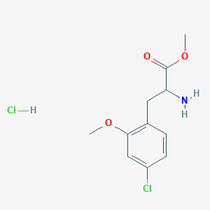 molecular formula C11H15Cl2NO3 B2658554 2-氨基-3-(4-氯-2-甲氧基苯基)丙酸甲酯；盐酸盐 CAS No. 1822457-18-0