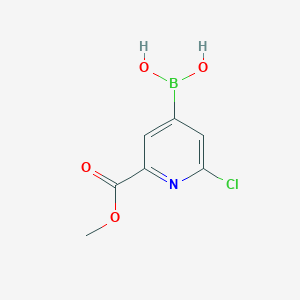 molecular formula C7H7BClNO4 B2658559 2-Chloro-6-(methoxycarbonyl)pyridine-4-boronic acid CAS No. 2225170-53-4