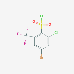 molecular formula C7H2BrCl2F3O2S B2658565 4-溴-2-氯-6-(三氟甲基)苯磺酰氯 CAS No. 2384019-85-4