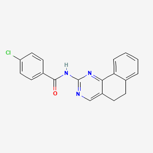 molecular formula C19H14ClN3O B2658576 4-chloro-N-(5,6-dihydrobenzo[h]quinazolin-2-yl)benzenecarboxamide CAS No. 339010-22-9