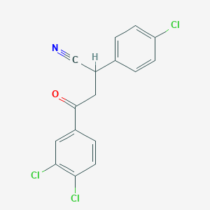 molecular formula C16H10Cl3NO B2658578 2-(4-氯苯基)-4-(3,4-二氯苯基)-4-氧代丁腈 CAS No. 344282-23-1