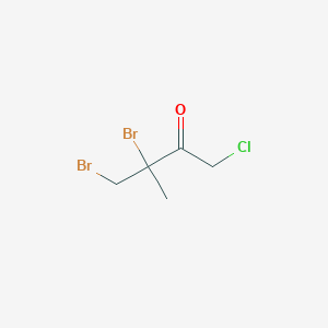 molecular formula C5H7Br2ClO B2658579 3,4-Dibromo-1-chloro-3-methylbutan-2-one CAS No. 2418662-26-5