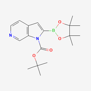 molecular formula C18H25BN2O4 B2658581 叔丁基 2-(四甲基-1,3,2-二氧杂硼环-2-基)吡咯并[2,3-c]吡啶-1-羧酸酯 CAS No. 2377611-52-2