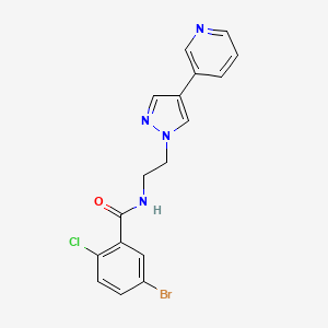molecular formula C17H14BrClN4O B2658583 5-溴-2-氯-N-{2-[4-(吡啶-3-基)-1H-吡唑-1-基]乙基}苯甲酰胺 CAS No. 2097917-02-5