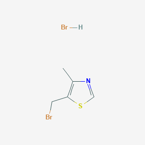 molecular formula C5H7Br2NS B2658586 5-(Bromomethyl)-4-methyl-1,3-thiazole hydrobromide CAS No. 1256562-26-1; 181424-10-2