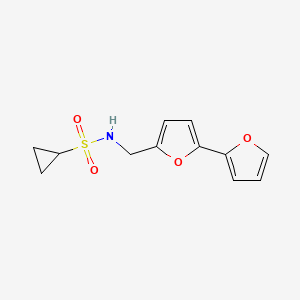 molecular formula C12H13NO4S B2658587 N-([2,2'-bifuran]-5-ylmethyl)cyclopropanesulfonamide CAS No. 2034490-84-9